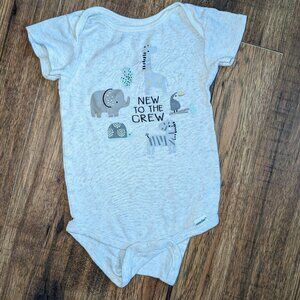 Gerber 3-9M Gray Animal Bodysuit